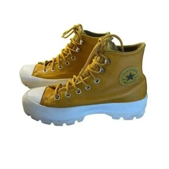 Converse All Star Shoes Womens Size 8 Gore Tex High Top Lugged Leather 565005C - Picture 1 of 6